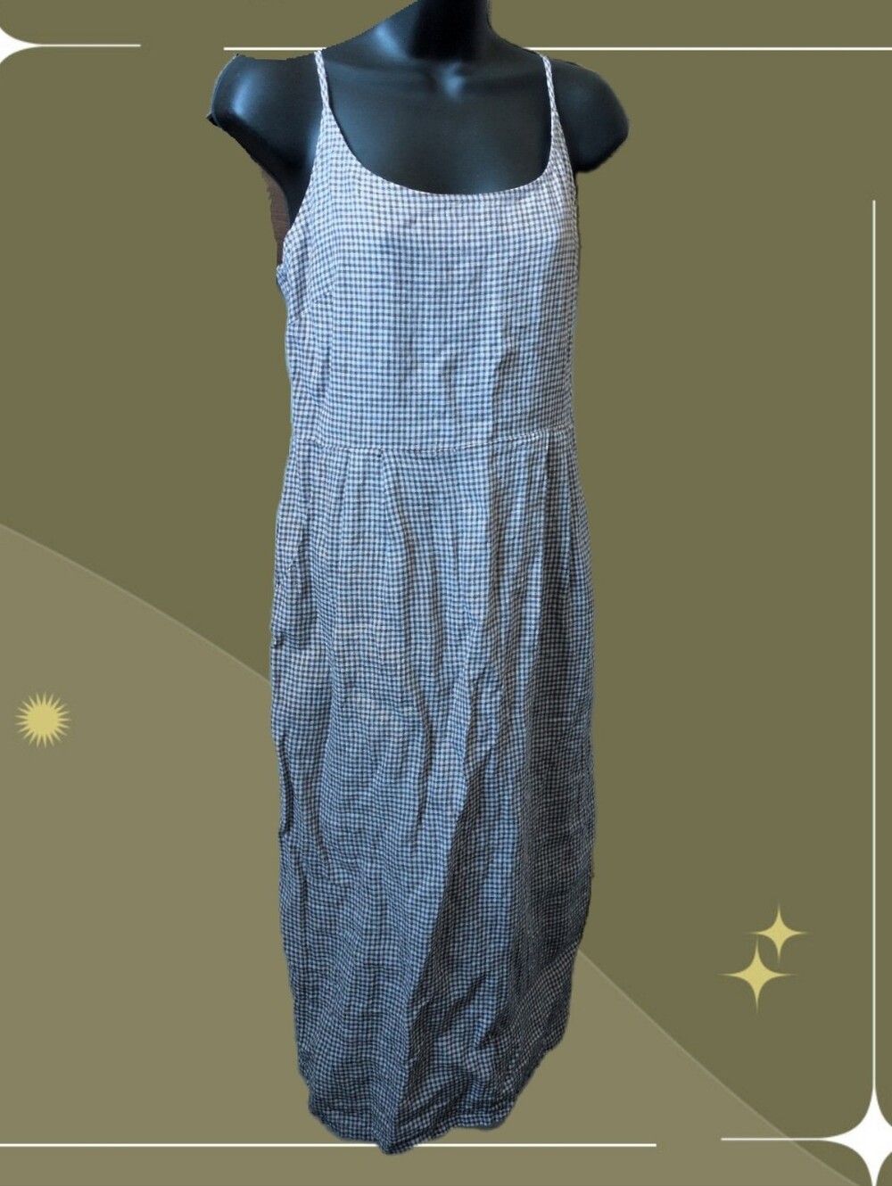 ✨Quince 100% European Linen Scoop Neck Midi Dress size s